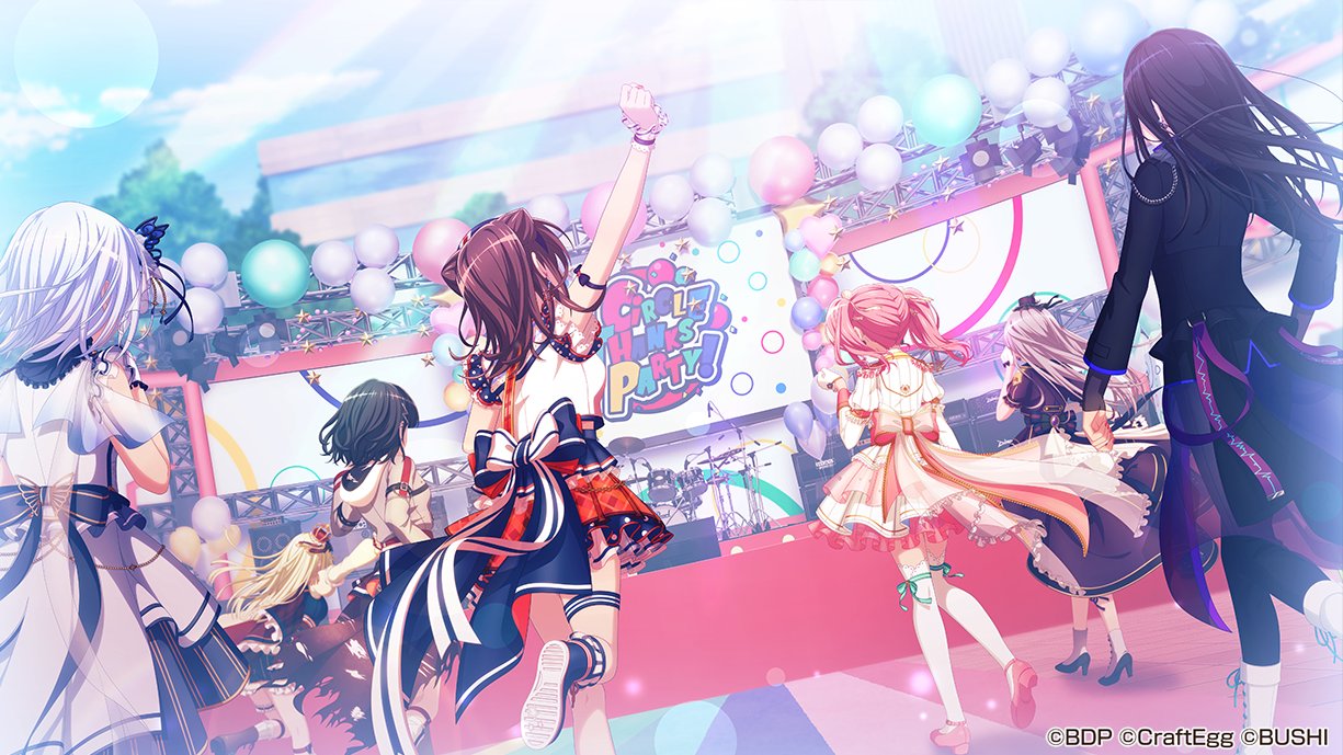 バンドリ ガールズバンドパーティ 5周年記念イラストを初公開 今年の周年イラストは ガルパ5周年 記念アニメをテーマにしたイラストとなっております また 5周年記念イラストは 2月28日の13時頃より ガルパのタイトル画面に登場いたします お