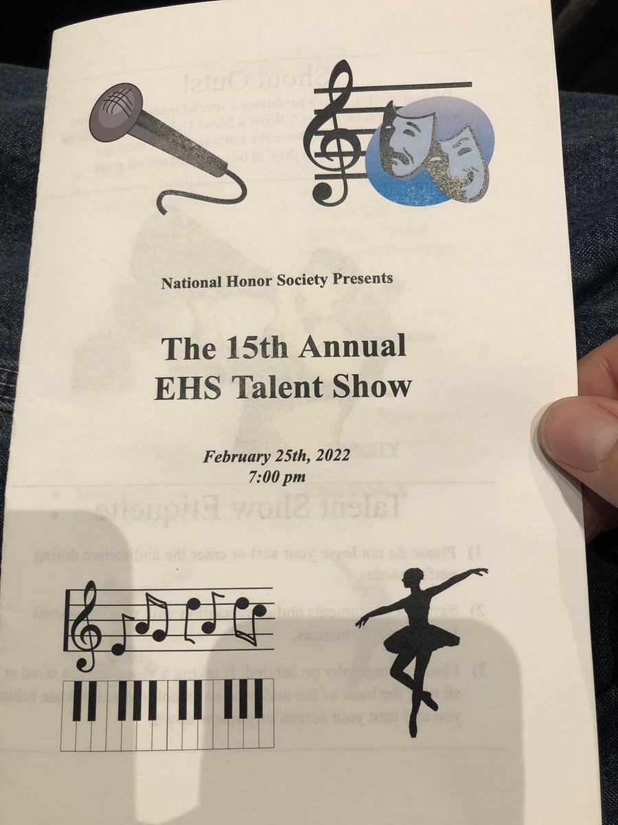 Time for a show! EHS Talent Show is always a good time. 
#BeTheE #goingtoashow