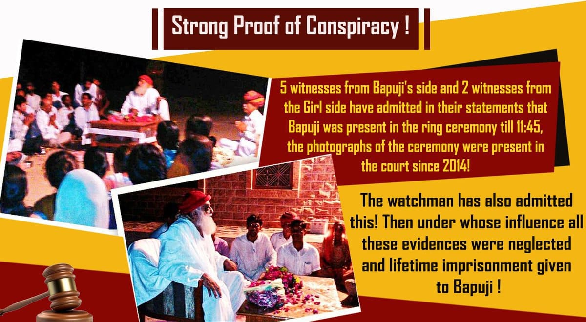 photos of presence in the satsang, matchmaking program with about 60-70 people on the night of the alleged incident of Sant Asharamji Bapu,who were presented in the court,but even with such a strong proof,the saint was given life imprisonment in the fake case
 #ConspiracyExposed