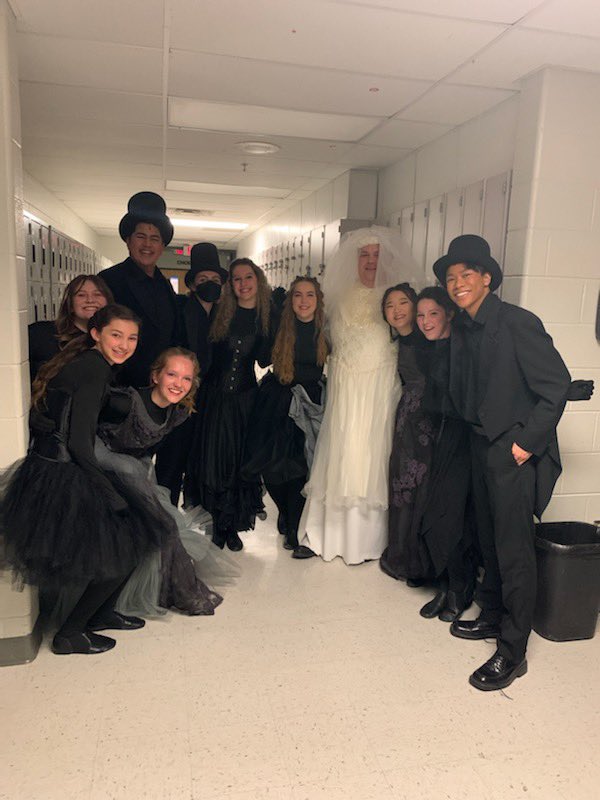 220Arts's tweet photo. Thanks to @BHS_Principal for being a great sport about your cameo in this year’s musical during the nightmare bridal sequence. And a special shout-out to costumer Chris Baustert for sewing a custom gown! #seethestudent220 https://t.co/Cjjij5mZPu