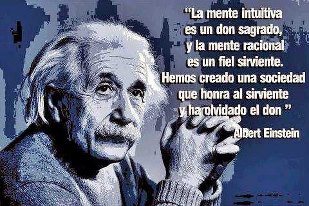 iPhrases's tweet photo. La #mente intuitiva es un don sagrado, y la mente #racional es un fiel sirviente. 
Hemos creado una #sociedad que honra al sirviente y ha olvidado el don.

#AlbertEinstein #Einstein https://t.co/BG3PF02SV7