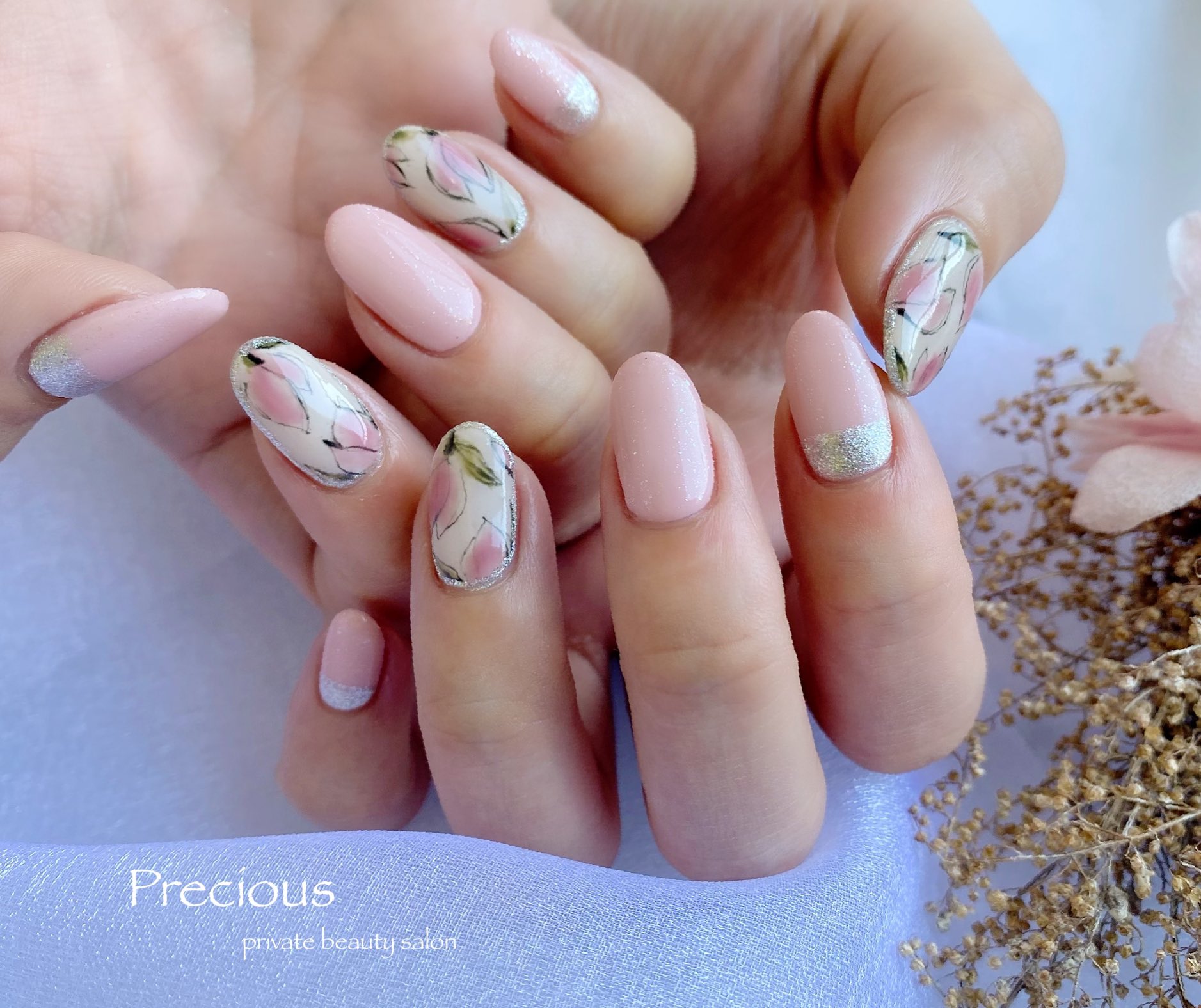 Precious Al Twitter ふわっと可愛い 春の上品ネイル ﾟ 22ネイル Precious 越谷ネイル Precious 南越谷ネイル 越谷 新越谷precious Koshigaya Saitama Nail Nail Nail Cute Nails Spring Nails 春ネイル22 フラワーネイル Flower Nails チューリップネイル