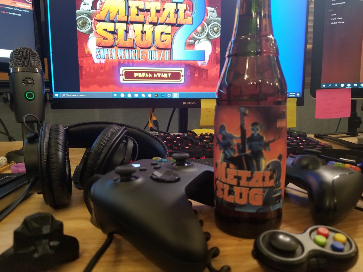 doubledropdown's tweet photo. It's Friday NIGHT!! Time to bust some baddies with Ryan and Cathy on Metal Slug 2 Check us out on https://t.co/Z36LJO8UI0 #retro #gaming #liveatream https://t.co/fGTy3duz8V