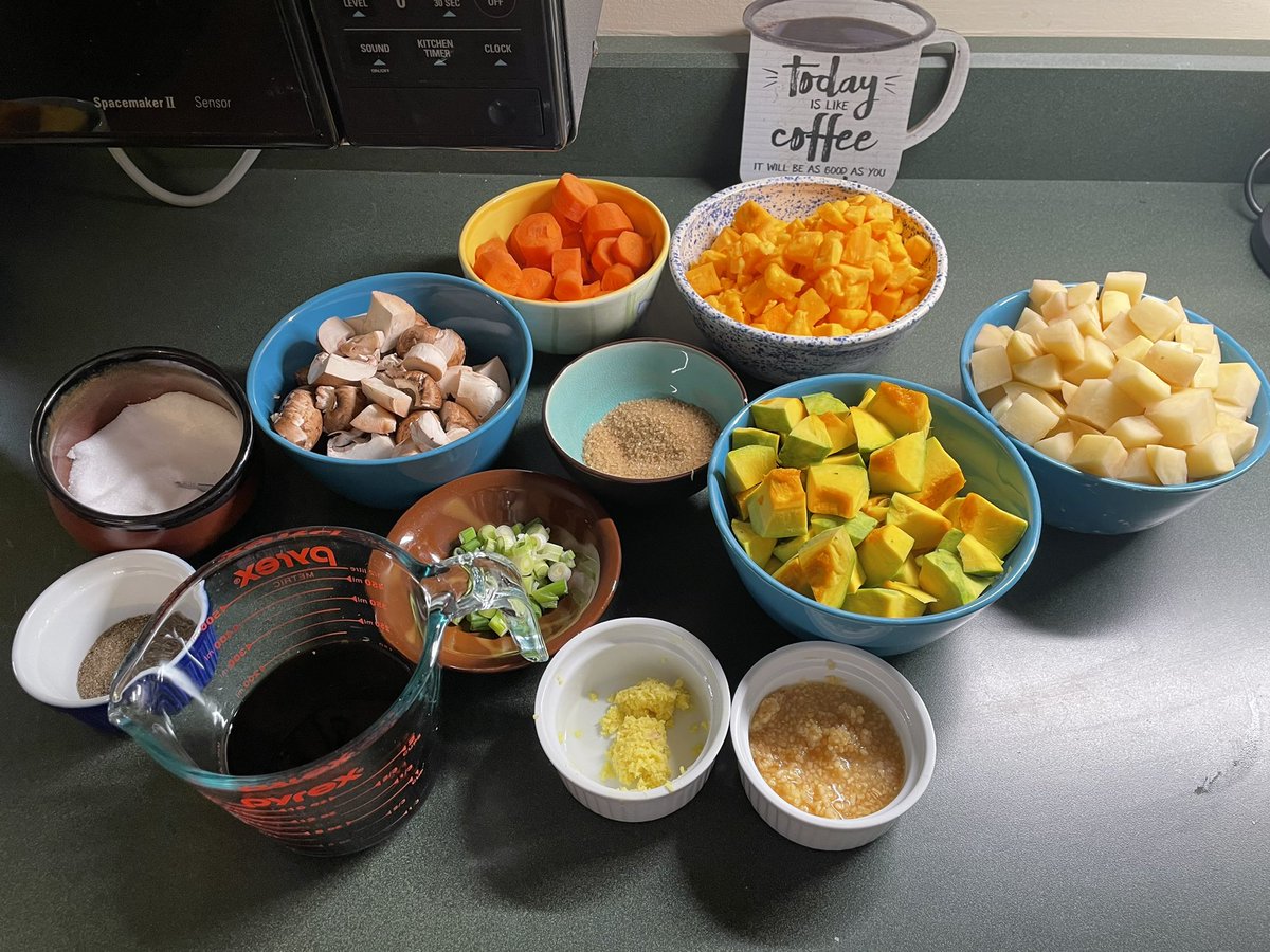 Self-medicated today by making this oven-baked Korean vegetable soup. Recipe from Kay Chun and <a href="/nytfood/">NYT Food</a> Prep time > cooking time. Worth it.  Hecking delicious #food #cooking #soup 
cooking.nytimes.com/recipes/102298…