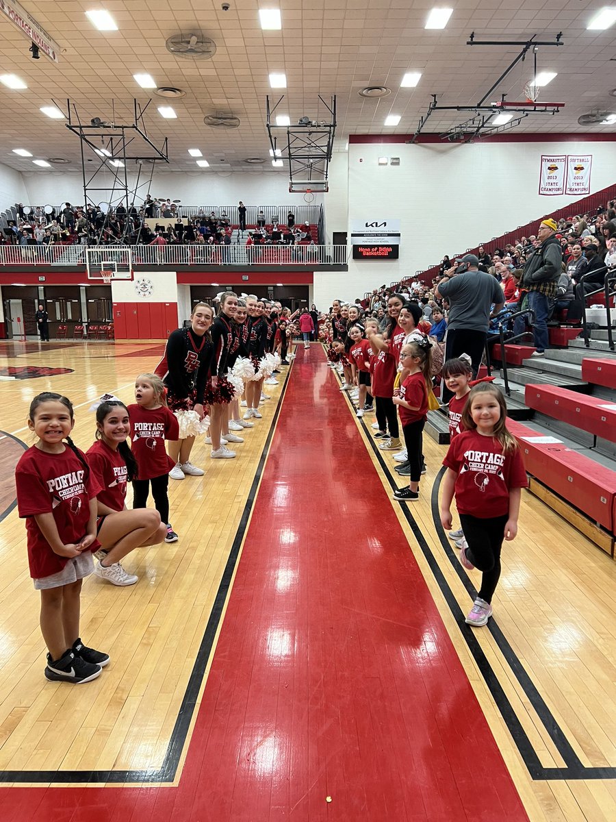PortageHSCheer's tweet photo. PHS Cheer Clinic was a huge success!!! https://t.co/Xc4WK0rQlS