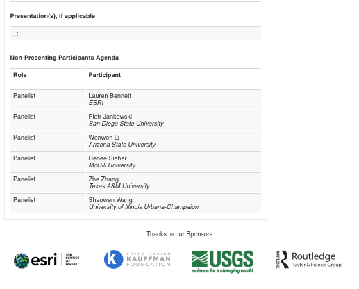 Zhe_GIS's tweet photo. Welcome to AAG 2022 Symposium on Data-Intensive Geospatial Understanding in the Era of AI and CyberGIS! 
https://t.co/hZOVBypw2H

Our panel session titled "Human-centered Spatial Decision Support Systems" will be on March 1st at 2 pm Eastern Time. Welcome! https://t.co/Sywm1KsfoZ