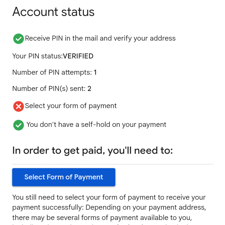 whodatflop's tweet photo. @TeamYouTube My Adsense page tells me to select a payment method but I already did. I believe this is an internal problem, Adsense doesn't have support with an attendant and the community doesn't help. I've already accessed the support page but it was not enough to help me. https://t.co/6oUiBXp09Q