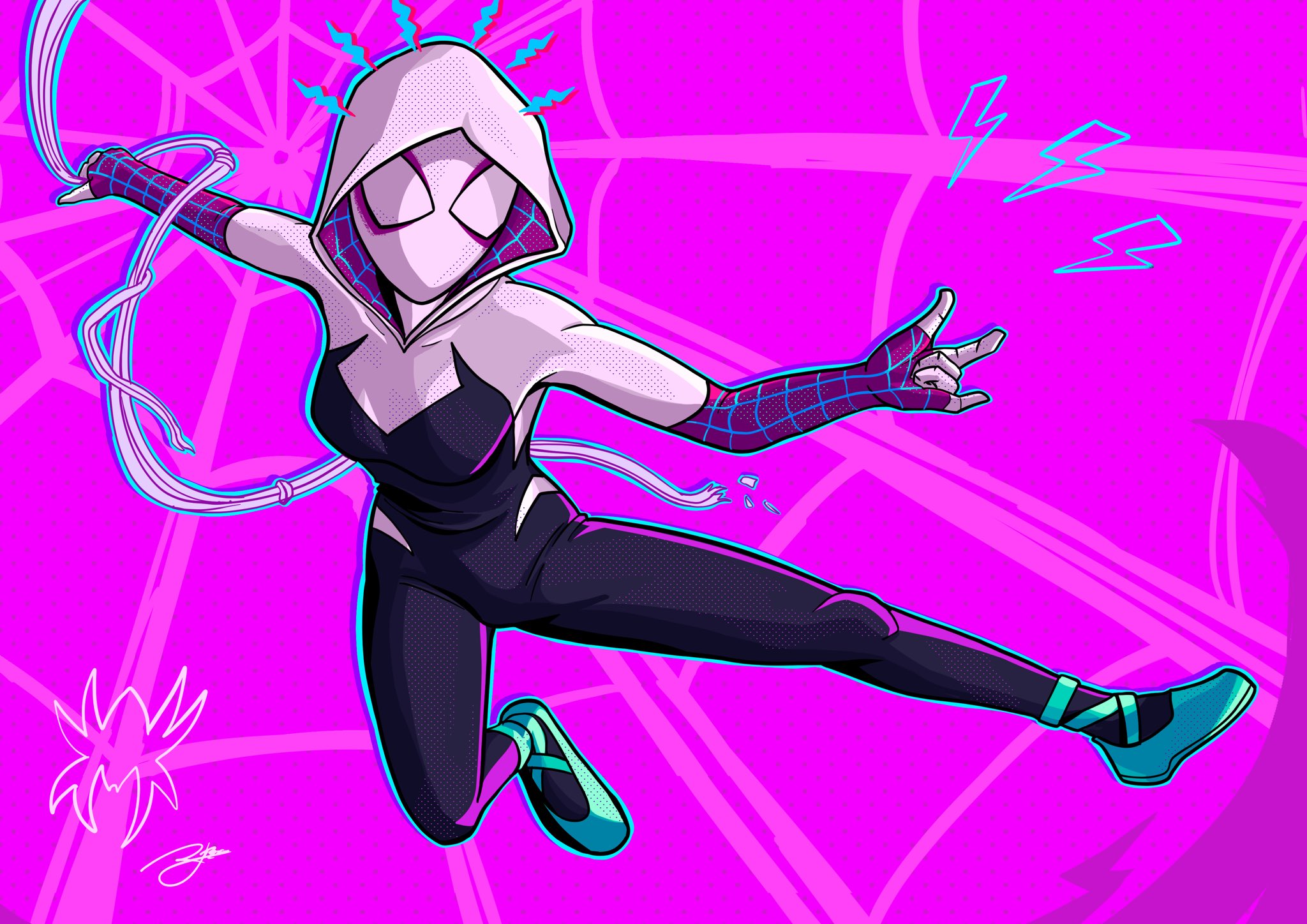 ✨Quick fan art warm up of Ghost Spider/Spider-Gwen from Spider-Man: Into  the Spider-Verse. Can't wait for Across the Spider-Verse!!!✨