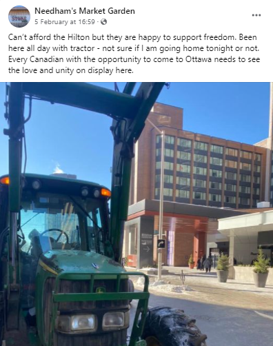 🚨ALERT🚨 Remember the tractors at the #freedumb convoy? Maybe Glenn Needham, owner of Needham's Market Garden can tell us about that? They documented their participation in the #OttawaSiege on Facebook facebook.com/NeedhamsMarket…

#ottawaoccupation  #RamRanchResistance #FluTruxKlan