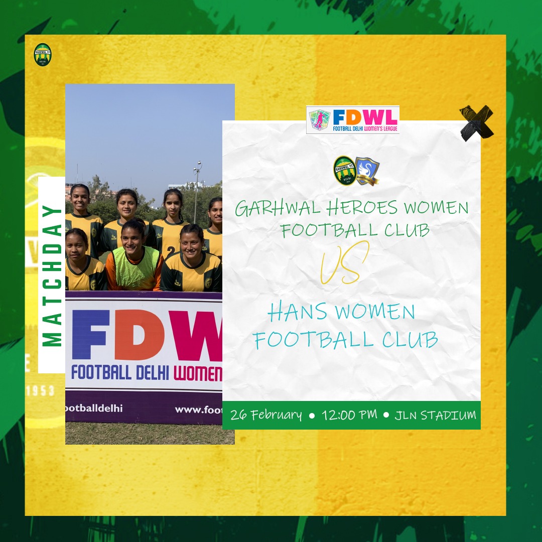 GarhwalFC's tweet photo. It's Matchday &amp; we go again, dusting off the previous result &amp; going in fresh for this one! C'mon girls 💪🏾💚💛

#FDWPL #Indianfootball #shepower #garhwali https://t.co/zsVSSb2mx4