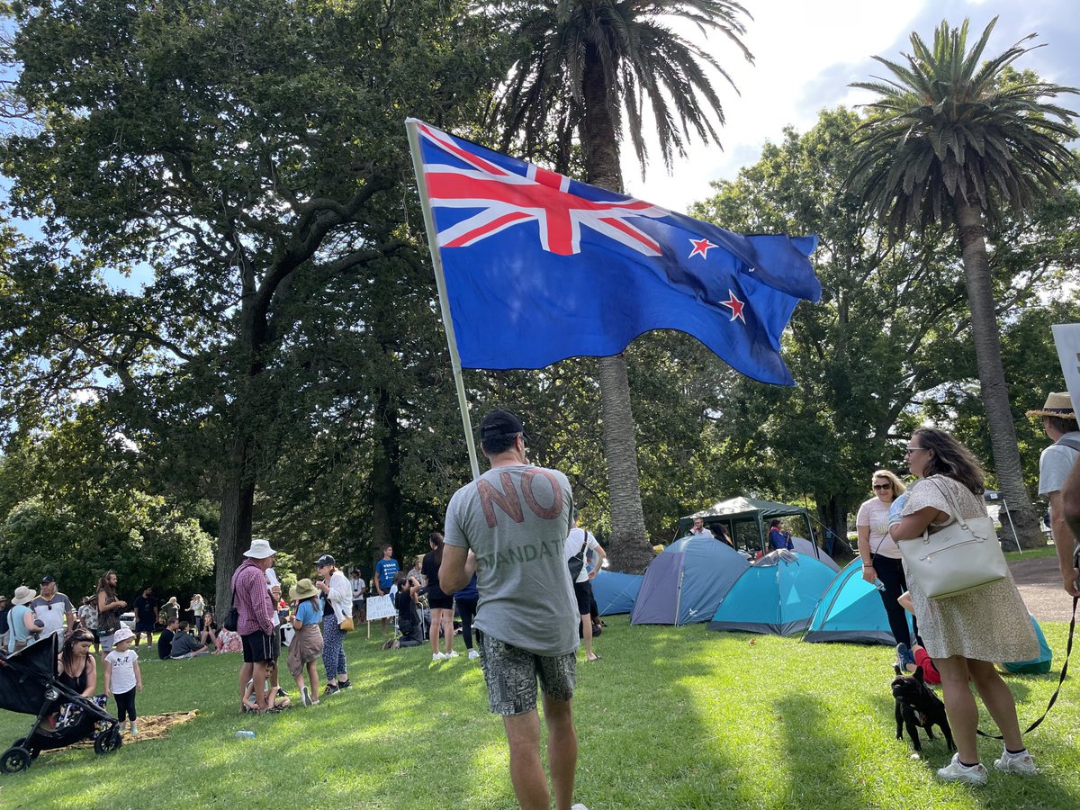 MrMorepork's tweet photo. Not sure how long these tents can last .. lots of police but still very calm  come on down Auckland Domain https://t.co/zEShP6oYgY
