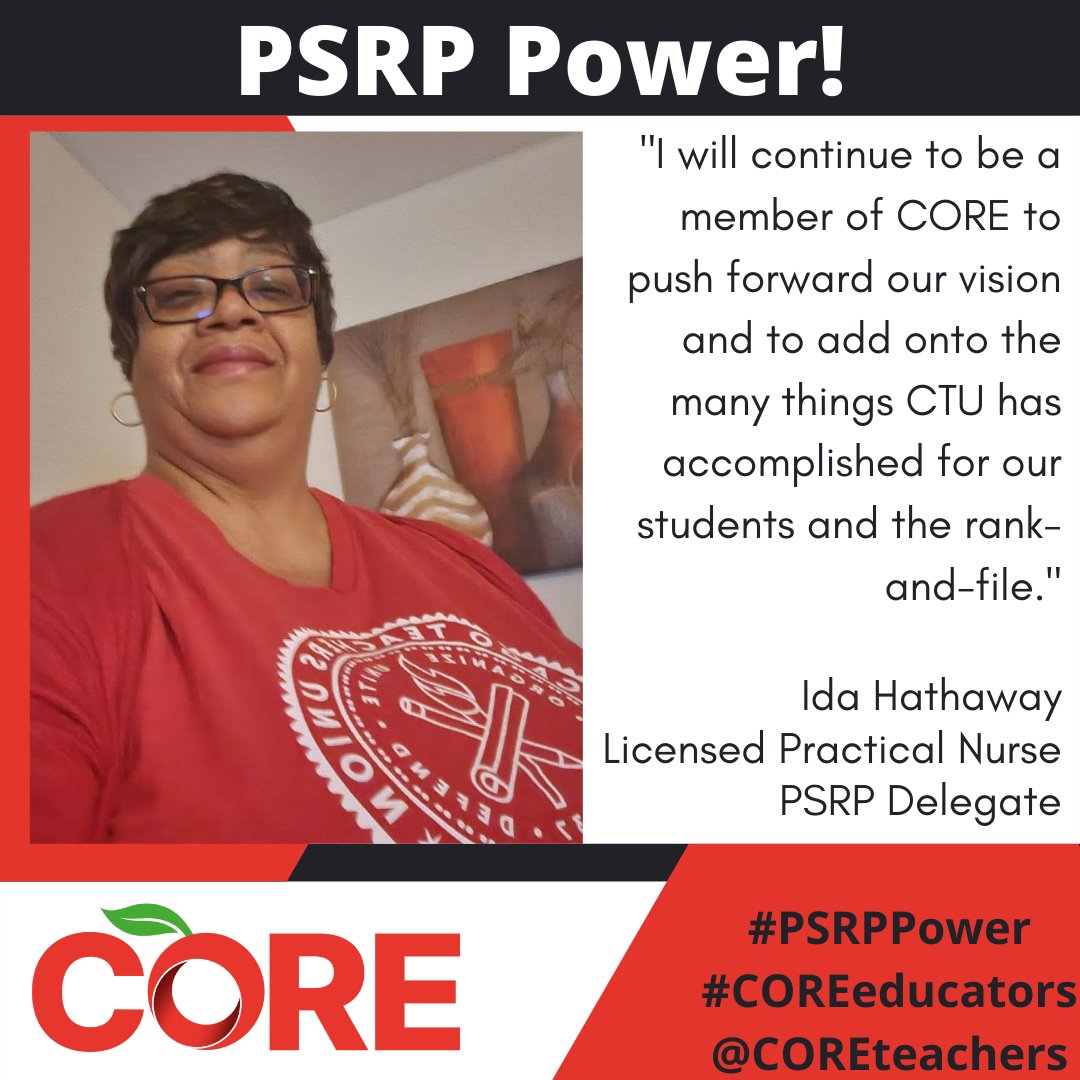 coreteachers's tweet photo. "I will continue to be a member of CORE to push forward our vision and to add onto the many things CTU has accomplished for our students and the rank-and-file." #PSRPpower #COREeducators
https://t.co/gBJfZg7h6L https://t.co/Kv4x97FGFH
