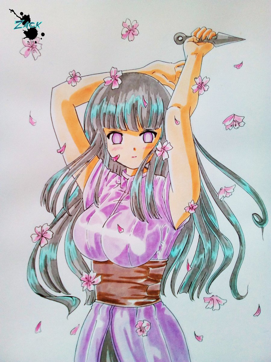 LeonheartZack's tweet photo. The beautiful ninja Hinata. made with watercolor and ink #watercolor  #hinata #fanart #drawing #animegirl #NARUTO https://t.co/I3PFTcg1YJ