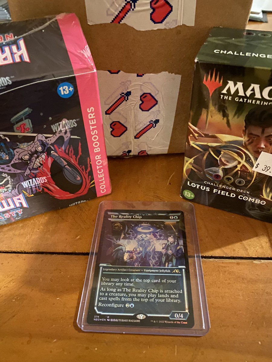 JazonWilliamz's tweet photo. Thank you @CoralSword for the giveaway prizes ( and my order! ) I wanted to show off the cool packaging tape so the huge stack of cards is excluded! #mtg #supportLGS #whatnot Be sure to follow them and their host @TaaliaVess on WhatNot! https://t.co/qzIiVdpBPu