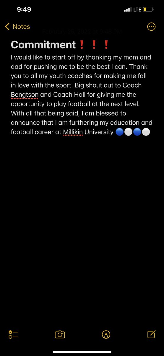 nmeyers23's tweet photo. Excited to announce that I am furthering my education and football career @MU_BigBlueFB thank you @MillikinHFC and @ldbengtson for giving me the opportunity to play at the next level🔵⚪️🔵⚪️ #beatwesleyan https://t.co/ZNB5psElek