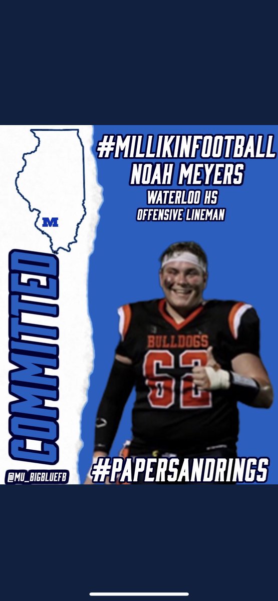 Excited to announce that I am furthering my education and football career <a href="/MU_BigBlueFB/">Millikin Football</a> thank you @MillikinHFC and <a href="/ldbengtson/">Luke Bengtson</a> for giving me the opportunity to play at the next level🔵⚪️🔵⚪️ #beatwesleyan