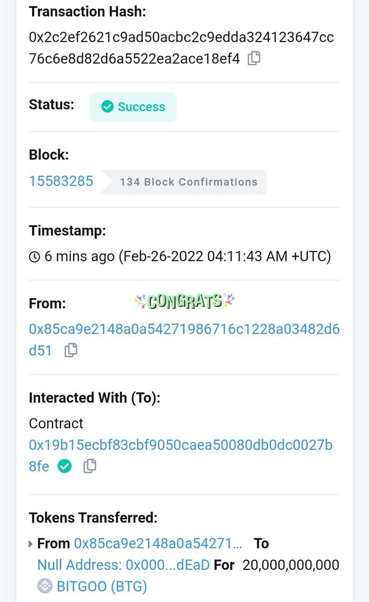 📢 We have #BURNED more "20 BILLION" BTG Tokens today 🔥❤️‍🔥🔥❤️‍🔥

Verify Burn here 👇
bscscan.com/tx/0x2c2ef2621…

More Burning 🔥 🔜