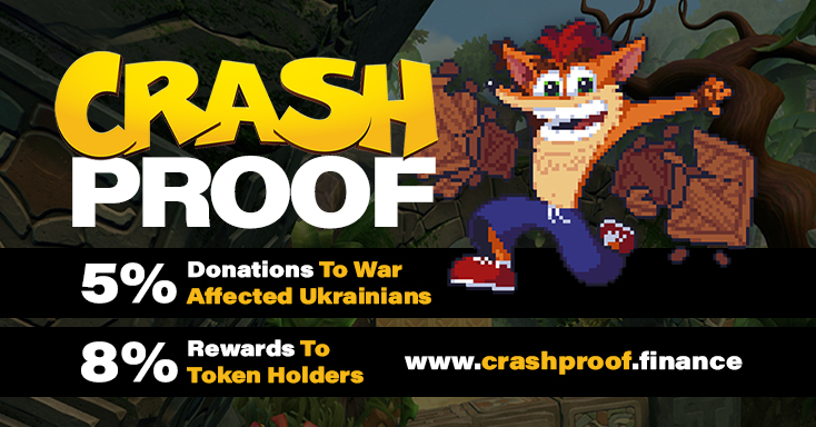 🦊 CrashProof: Join The Bandicoot Army 🦊
⏳PinkSale Launch in 4 Days 👀
💎 50% Total Supply Burn
⏳KYC+AUDIT Submitted 
t.me/crashproofband…
#crashproofbandicoots <a href="/CrashProofBSC/">CrashProof: Bandicoot Army 🇺🇦 Help Ukraine</a>
