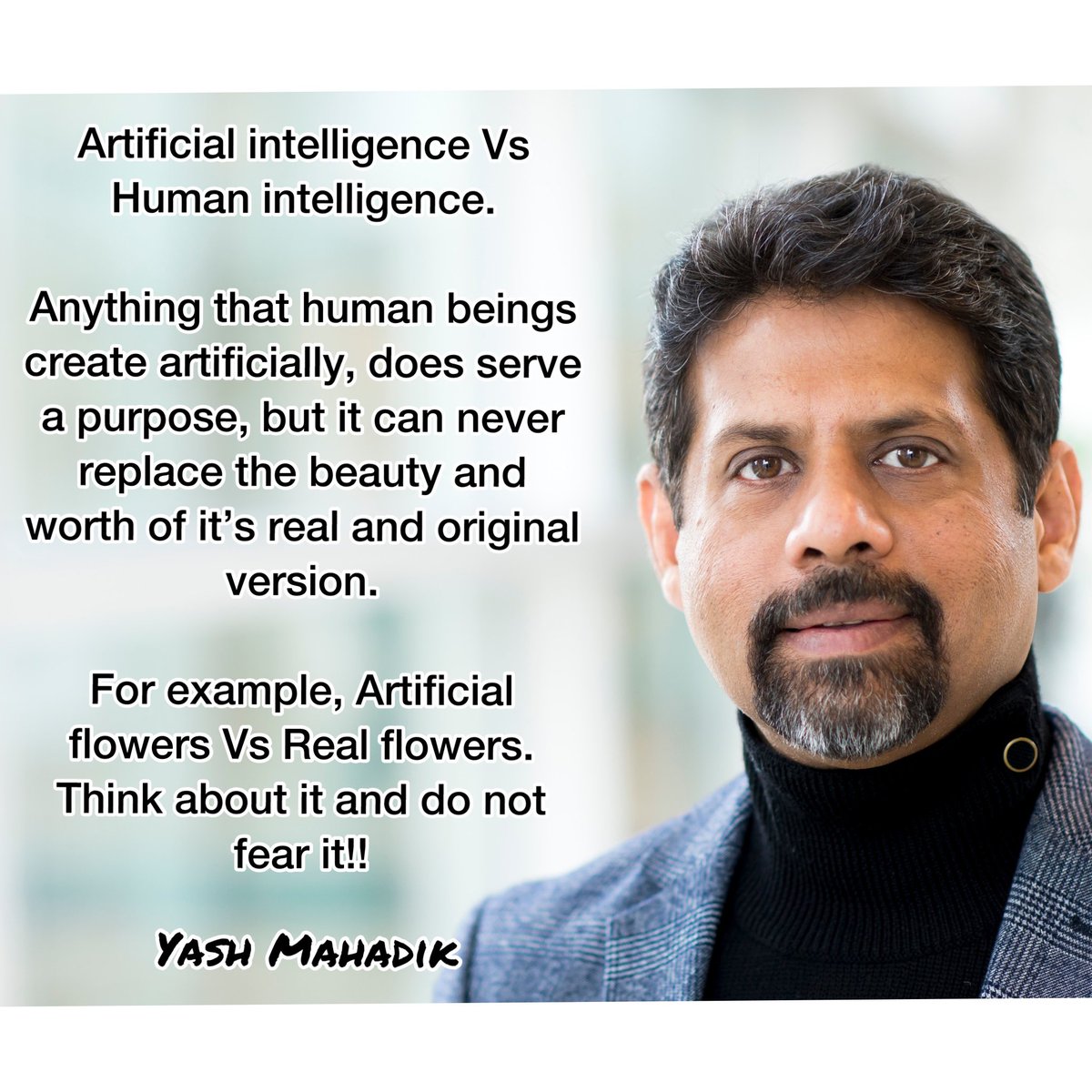 IndianYash's tweet photo. I often hear about apprehensions, criticism &amp; fear surrounding, AI &amp; Machine Learning. I say, It will certainly force a shift in paradigms of skills required by humans to perform existing jobs and roles, but it won’t make humans redundant.

 #jobs #ai #digital #machinelearning https://t.co/7AVZFKonV5