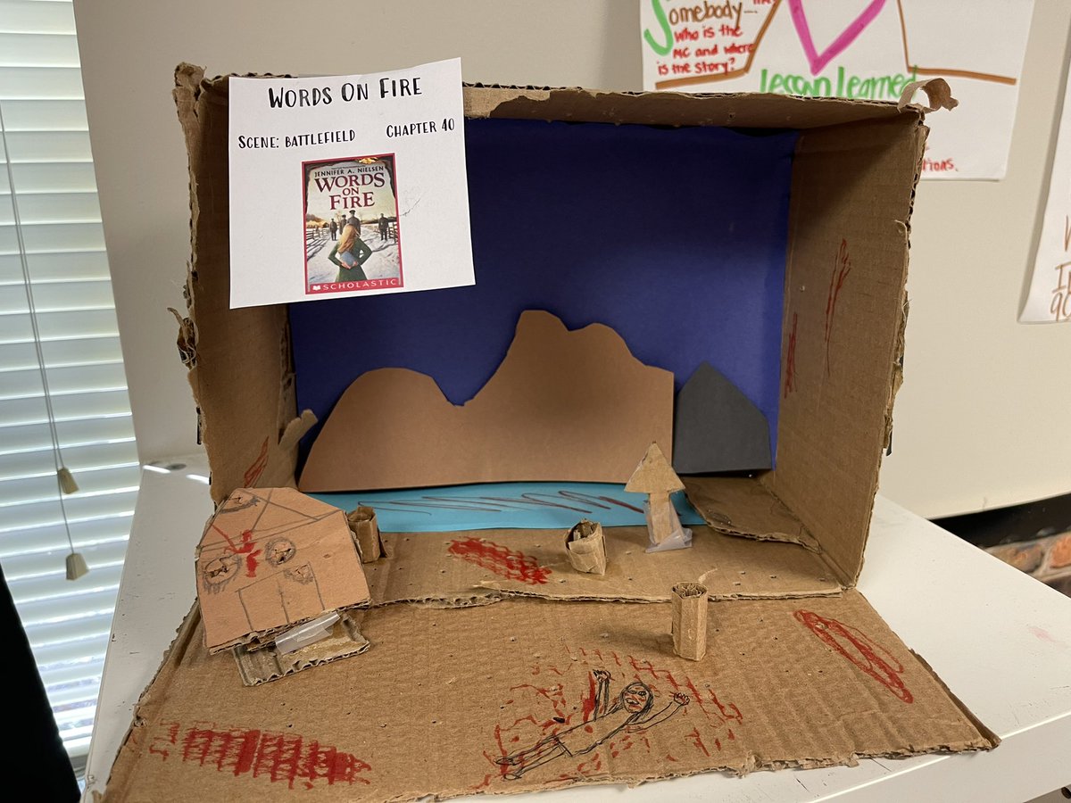 AdiaReyna's tweet photo. Creating a community of readers. Students gave their voice on different books read in class. Some students did a book talk, video, diorama, and flyers. @UHCLLiteracy #LLLS6333 https://t.co/4qOp8tZ47A