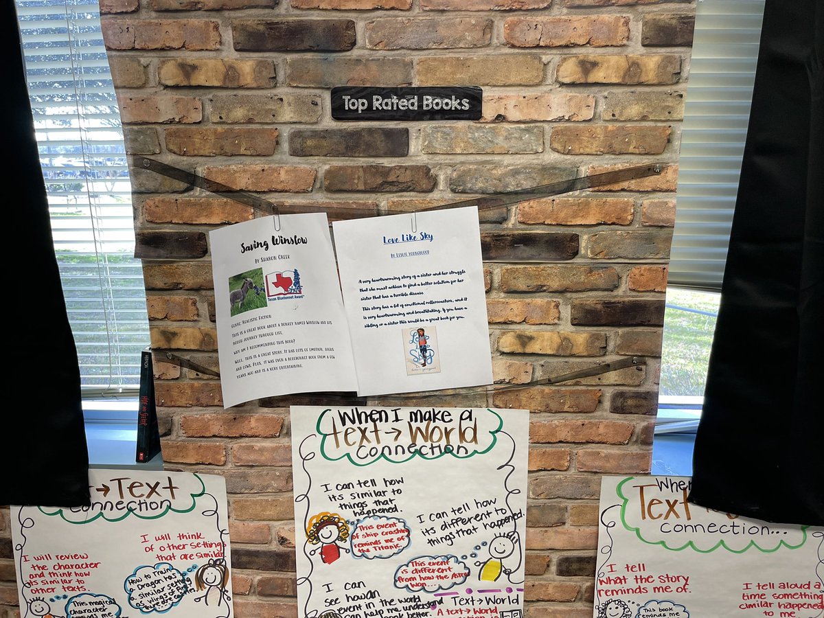 AdiaReyna's tweet photo. Creating a community of readers. Students gave their voice on different books read in class. Some students did a book talk, video, diorama, and flyers. @UHCLLiteracy #LLLS6333 https://t.co/4qOp8tZ47A