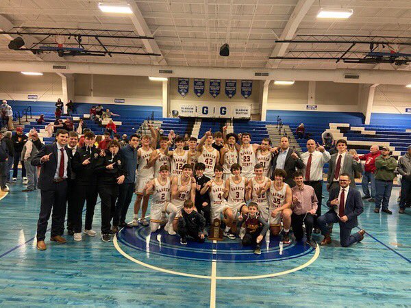 Trojans defeat Glasgow 55-45 and are 15th District CHAMPS! They will play Tuesday or Thursday in the 1st round of the 4th Region Tourney. 🏀🏆 #WeAreBC