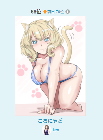 ルーキーランキング100位以内ありがとうございますー! 