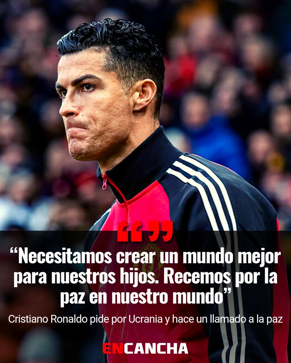 ¡GRANDE EL BICHO! 🇵🇹🙏🏻

Cristiano Ronaldo posteó un pedido por la paz ante los ataques de Rusia contra Ucrania.

El astro portugués no es ajeno a la guerra que se vive en Europa.