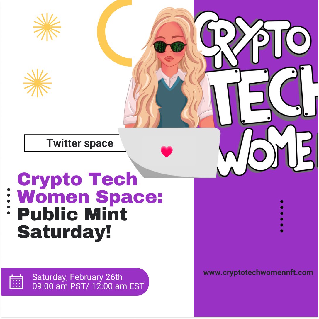 Come join our space tomorrow as we talk about who we are, what is our mission, our roadmap, and what to expect!! 🙌

So excited for our public sale tomorrow at 9am PST!!

We'll also be raffling one CTW NFT during our space 👀🥳🎉

Set a reminder! ✨x.com/i/spaces/1vAxR…