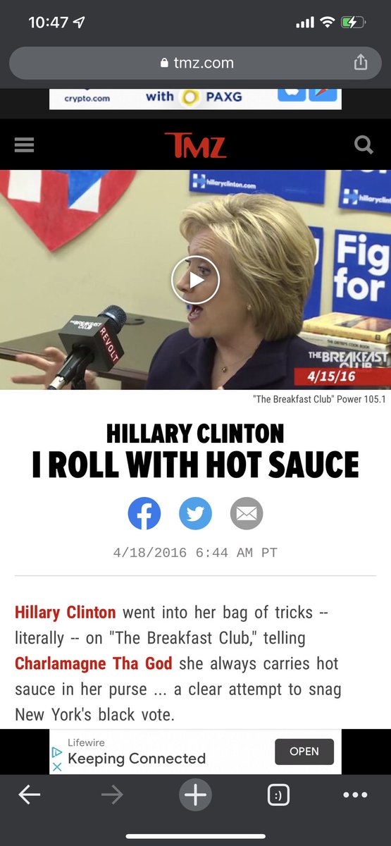 amcmoonape23's tweet photo. @MGFox_SCDem @DanielleLesli17 @Logically_JC Literally google what I said and you’ll see… “Breakfast Club Hillary Clinton Hot Sauce” it’s an all black hosted radio show. https://t.co/6HiHjSYmcx