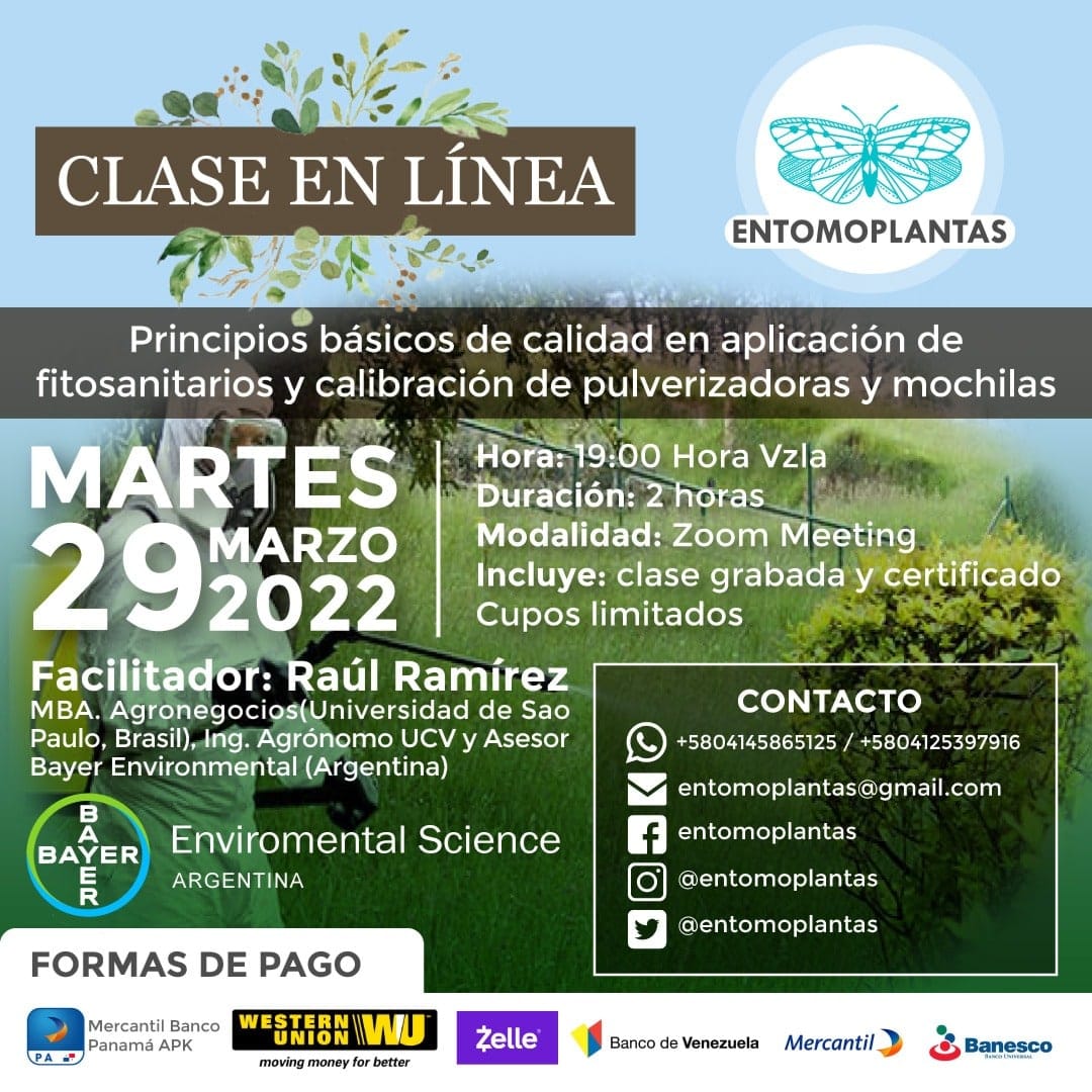 EntomoPlantas's tweet photo. Clase en línea: Principios basicos de calidad en la aplicación de fitosanitarios y calibracion de pulverizadoras y mochilas #clase #profondos #iza #fagro https://t.co/UCcTsEybA6
