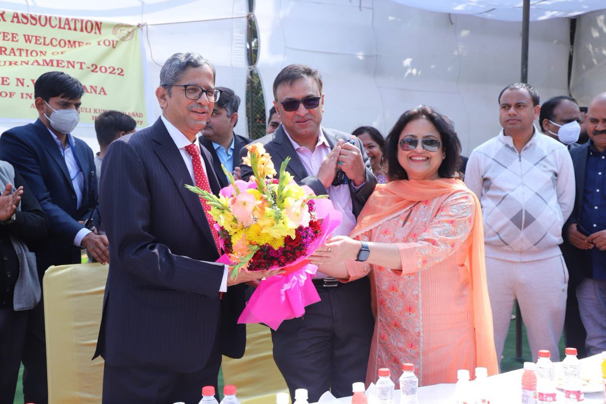 pradeepraiindia's tweet photo. Hon’ble Chief Justice of India #Justice N V Ramana has inaugurated #SupremeCourt Bar Association cricket tournament today. #cricket #cricketlovers https://t.co/Qpi7cEsULQ