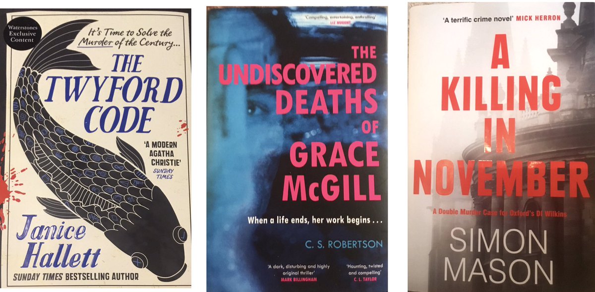 Three contenders already for crime book of year. Janice’s @JaniceHallett classic puzzle, Simon @SimonMasonbooks gives us two cops any actor will ache to play when surely becomes TV hit, Craig uses original subject (housecleaner for people lay dead for months) & adds great twist