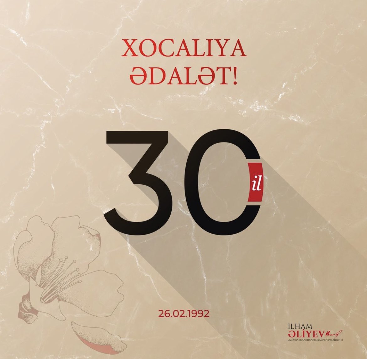 s_asadova's tweet photo. "Xocalı" faciəsindən artıq 30 il ötür!

"Xocalı" soyqırımının qurbanlarını dərin hörmət ilə anırıq və dünyanı #XocalıyaƏdalət üçün çağırırıq! https://t.co/l9TAqEftaI