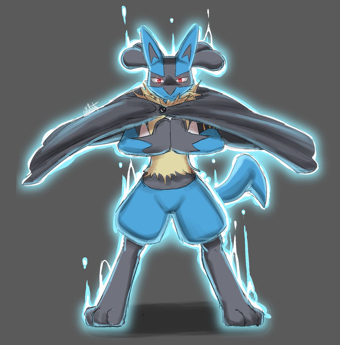 1hr30 sketch of my lucario, Sampic.twitter.com/1UQAb7VCUP. 