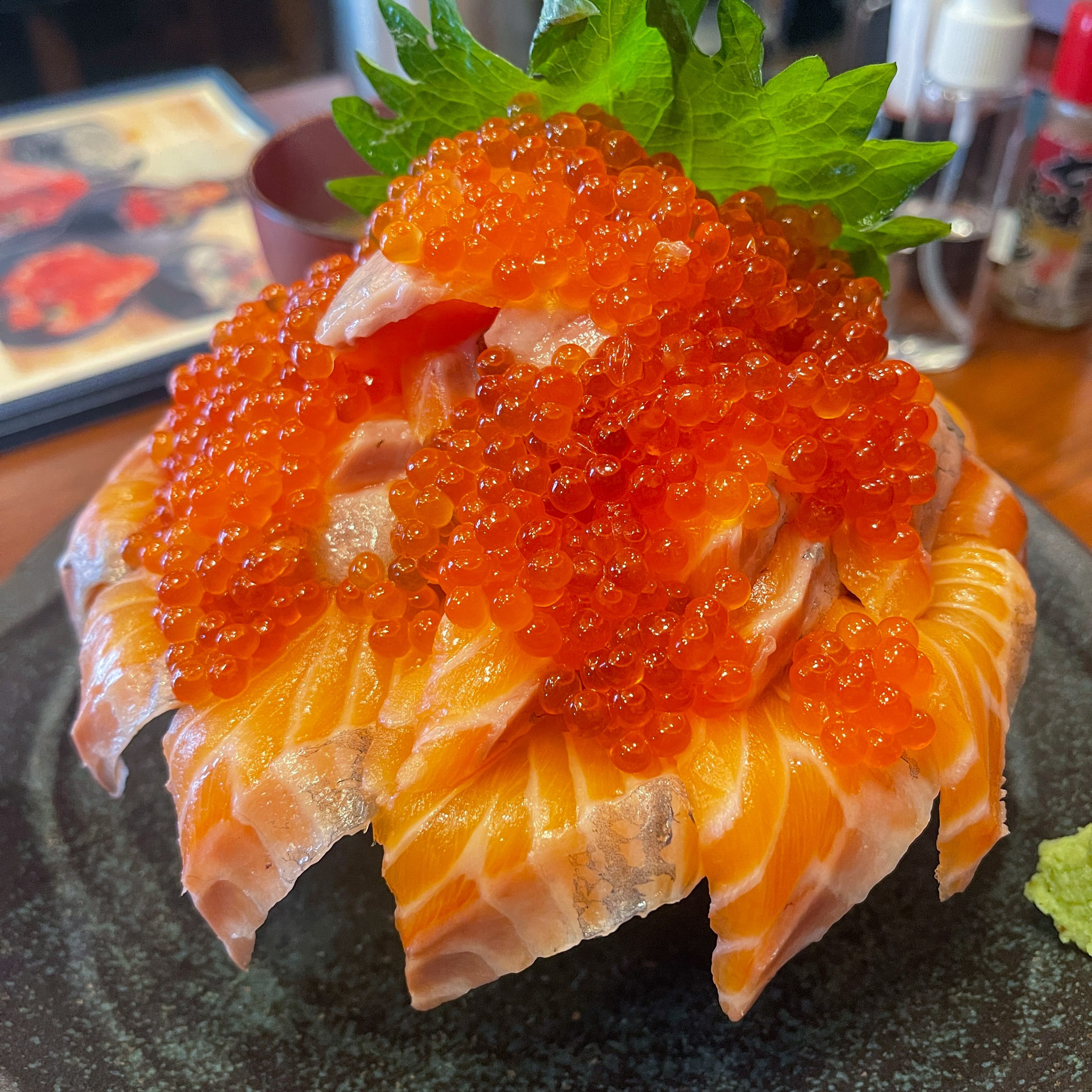 生産完了商品 ミニチュアフード☆海鮮丼(サーモンとイクラ親子丼