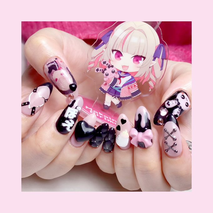 りりむネイルにした૮ .  ̫ . ა🎀💕優勝🏆

#陰キャバス 