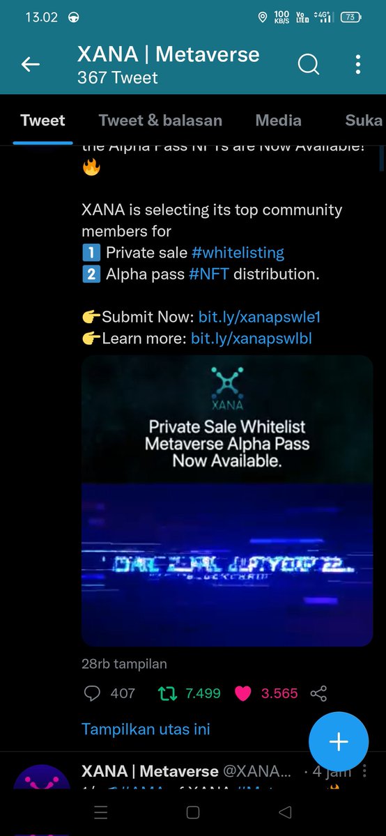 DimYath20's tweet photo. @TiarCrypto @XANAMetaverse Done https://t.co/Vnk762V9ur