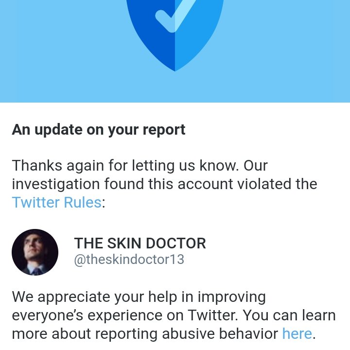Myself100's tweet photo. @rahulroushan @theskindoctor13 I also reported 👊 https://t.co/hHymgoNnuy