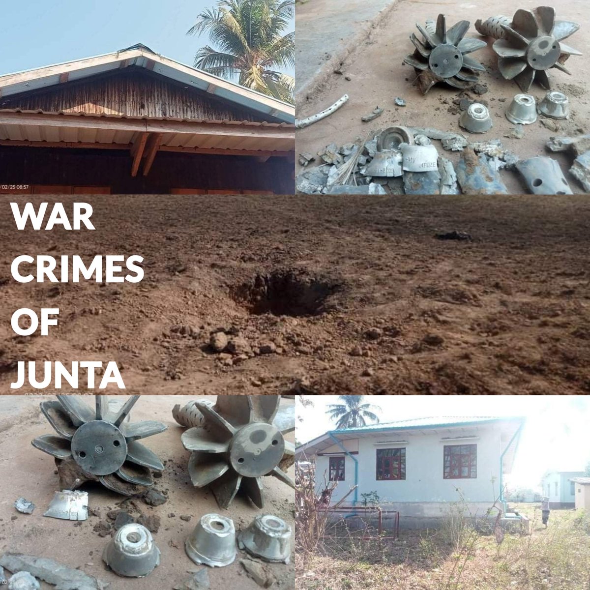 pyae_nu's tweet photo. In Mon's Thaton Twp: #MyanmarMilitaryTerrorists' followers BGF fired artilleries at 9:20 PM on Feb 24. SawKhuNayLar (19) was killed &amp; SawBaYee (70), SawHenry (46), NawBuHtoo (43) &amp; SawMuGaeTaw (13) were injured. 5 houses were destroyed.  #WarCrimesOfJunta https://t.co/DUNBgIAGKH