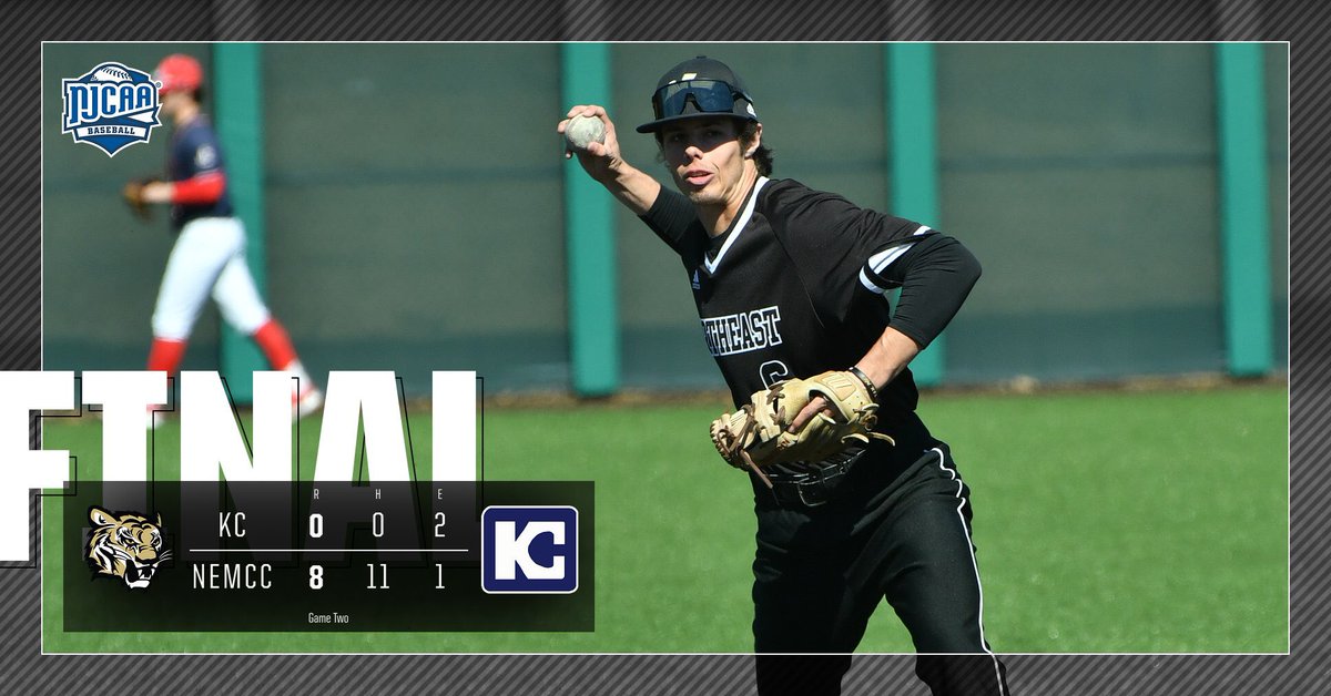 BSB | FINAL (G2): Northeast 8, Kaskaskia 0. It’s a combined no-hitter in the nightcap for <a href="/NEMCCBASEBALL/">Northeast Baseball</a>’s Colby Holcombe &amp; Jake Reeder!!!

#NEMCC &amp; Kaskaskia play 2️⃣ more games tomorrow starting at 1 pm!

🐯 #TigerPower