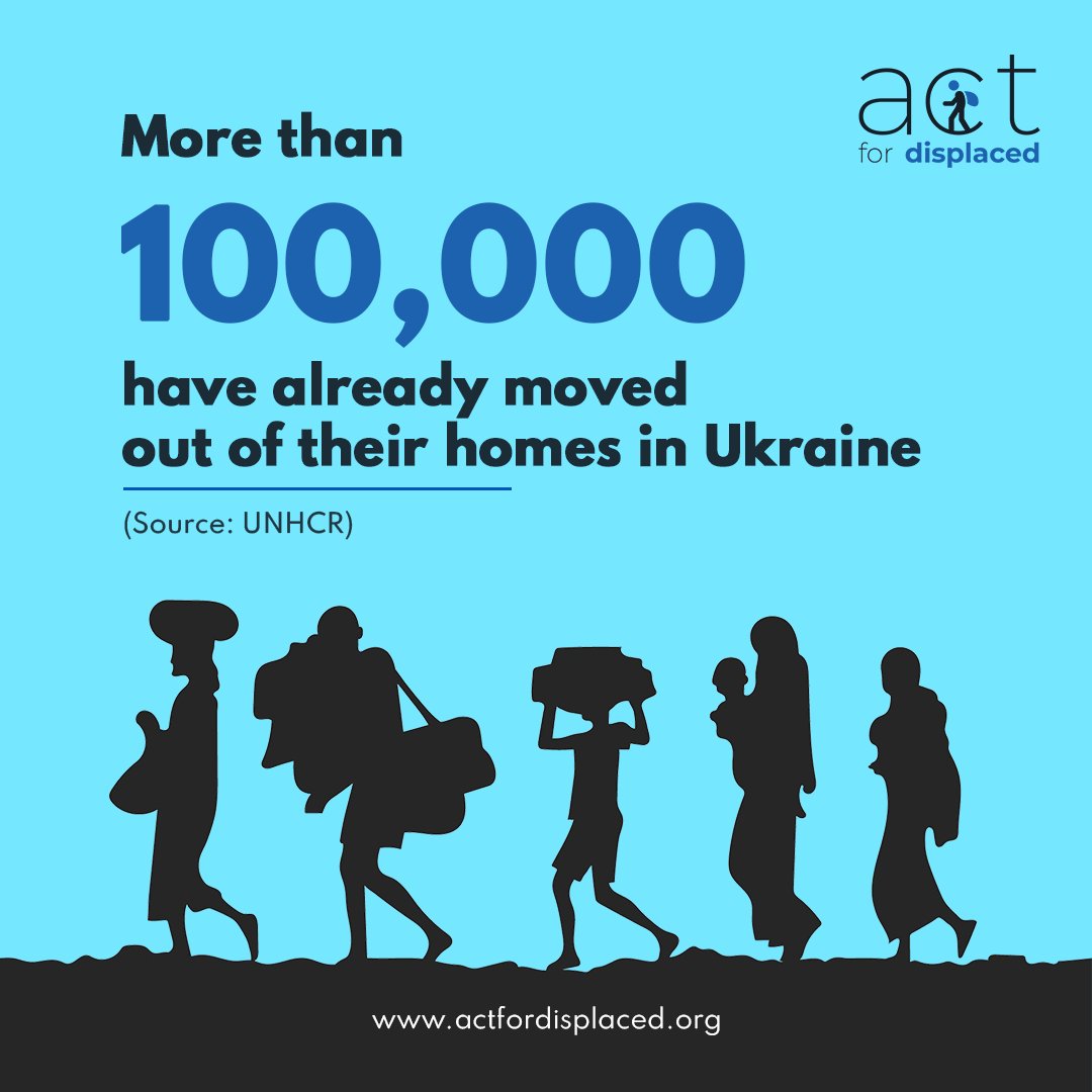 ActforDisplaced's tweet photo. 𝐌𝐨𝐫𝐞 𝐭𝐡𝐚𝐧 𝟏𝟎𝟎,𝟎𝟎𝟎 𝐩𝐞𝐨𝐩𝐥𝐞 𝐡𝐚𝐯𝐞 𝐦𝐨𝐯𝐞𝐝 𝐰𝐢𝐭𝐡𝐢𝐧 𝐔𝐤𝐫𝐚𝐢𝐧𝐞, 𝐔𝐍 𝐫𝐞𝐟𝐮𝐠𝐞𝐞 𝐚𝐠𝐞𝐧𝐜𝐲 𝐞𝐬𝐭𝐢𝐦𝐚𝐭𝐞𝐬. #UkraineUnderAttack #UkraineInvasion

https://t.co/KJMtAgR5nz https://t.co/0A6iUyrDDw