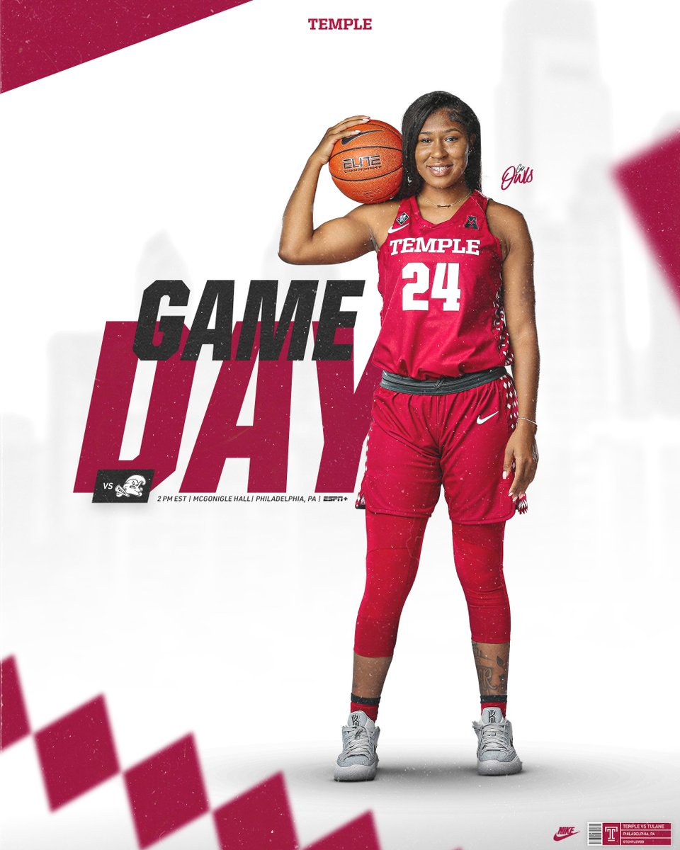 IT'S 𝐆𝐀𝐌𝐄𝐃𝐀𝐘 ON 𝙎𝙀𝙉𝙄𝙊𝙍 𝘿𝘼𝙔! 🦉🍒

🆚 » <a href="/GreenWaveWBB/">Tulane Women's Hoops</a> 
📍 » Philadelphia, PA
⏰ » 2 PM
🎟️ » ow.ly/CZbg50I4Wyt
📺 » ow.ly/9zLv50I4Wyu 
📶 » ow.ly/4ufA50I4WyC

#GoOwls | 𝗟𝗢𝗖𝗞𝗘𝗗 𝗜𝗡
