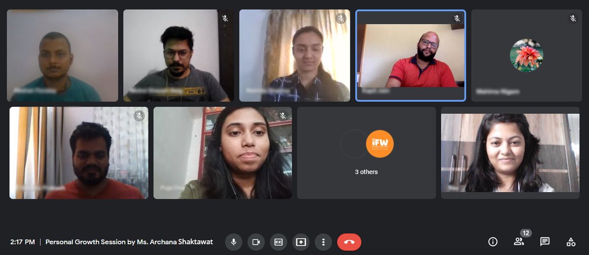 IFWWebStudio's tweet photo. Team IFW is overwhelmed to have a wonderful learning session by Ms. Archana Shaktawat @Imprintcentre. Her Personal Growth Sessions are something to learn from.
#TeamBuildingActivity #OnlineTeamActivity #IFW #TeamIFW https://t.co/mYPC3aavqD