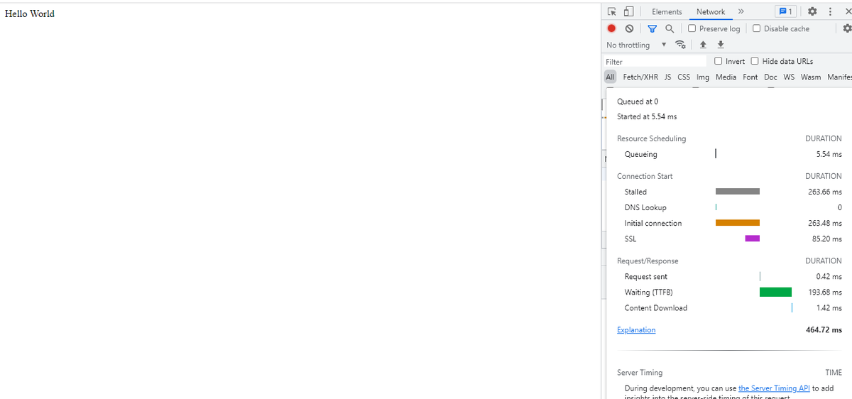 Finally found a site that doesn't take 460ms to load a "Hello World" index.html file <a href="/elonmusk/">Elon Musk</a> #elonmusk #aws #azure #cloud #cloudcomputing #speedtest 
157 ms is more like it compared to 462 ms.....