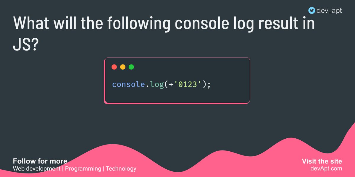 dev_apt's tweet image. 🚀 Quiz #34

What happens when you prefix a string with + in JS?

It&apos;s a handy way to convert strings to a different type.🎲

🎯 Don&apos;t learn alone share with fellow devs too.

🛵 Follow up to find the answer and upcoming quizzes.

#javascript #devapt_quiz