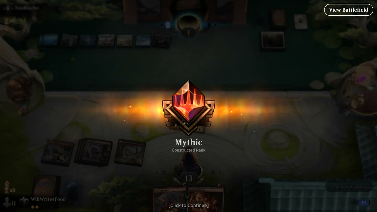 Started playing <a href="/MTG_Arena/">MTG Arena</a> again on January 1st after about a year hiatus. Got back to #mythic today playing standard constructed! #MTG players, should I start competing in some tournaments? #MTGNeon #MTGArena