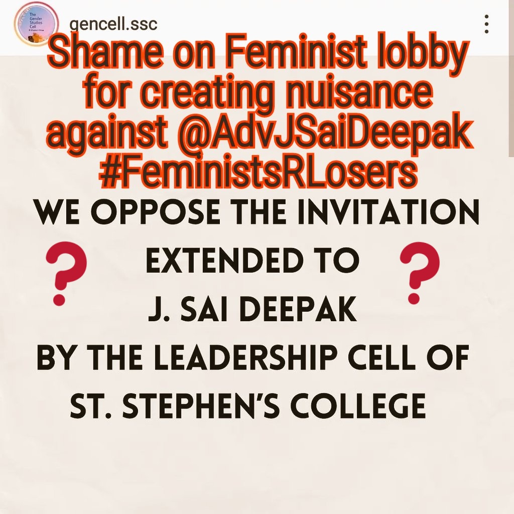 cskkanu's tweet photo. @jsaideepak Shame on Feminist lobby for creating nuisance against Adv @jsaideepak
#FeministsRLosers https://t.co/2Xev2LX2IG
