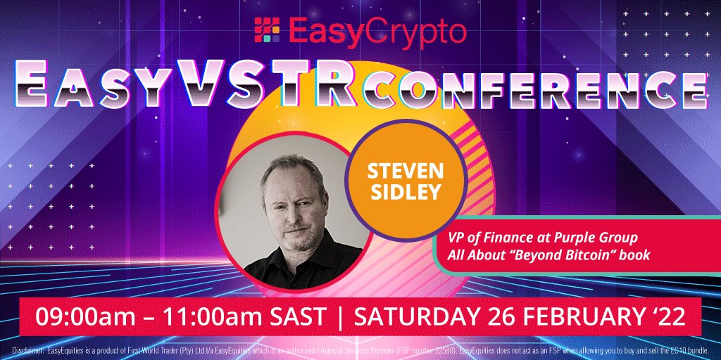 EasyEquities's tweet photo. 📽️𝑬𝒂𝒔𝒚𝑪𝒓𝒚𝒑𝒕𝒐 𝑪𝒐𝒏𝒇𝒆𝒓𝒆𝒏𝒄𝒆 𝒊𝒔 𝒏𝒐𝒘 𝑳𝑰𝑽𝑬! 

Now on stage @stevensidley, Co-writer of Beyond Bitcoin: Decentralised Finance and The End of Banks.
Join now INVSTRs👇
🔗 - https://t.co/DzSUuedPIv

Remember, we've got R5000 up for grabs🤑
#EasyCryptoConference https://t.co/3UnLgiUsL9