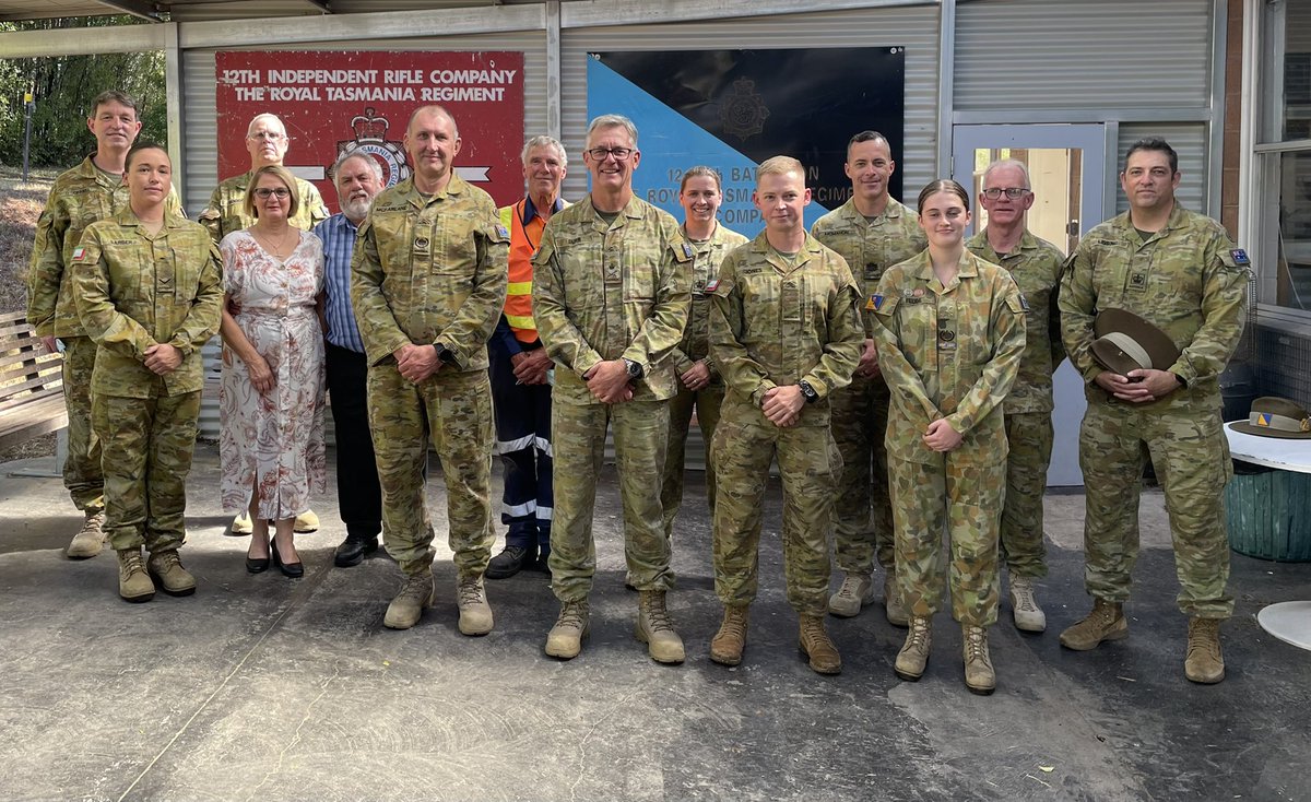 ChiefAusArmy's tweet photo. Terrific to be in Tasmania to see the great work of #OurPeople from the 17th Sustainment Bde, 9th Bde and Australian Army Cadets at Derwent Barracks, Anglesea Barracks and Youngtown Depot. As always, I was thoroughly impressed by our #AusArmy members.  @COMD17Bde @COMD9Bde https://t.co/J46P0lol9v